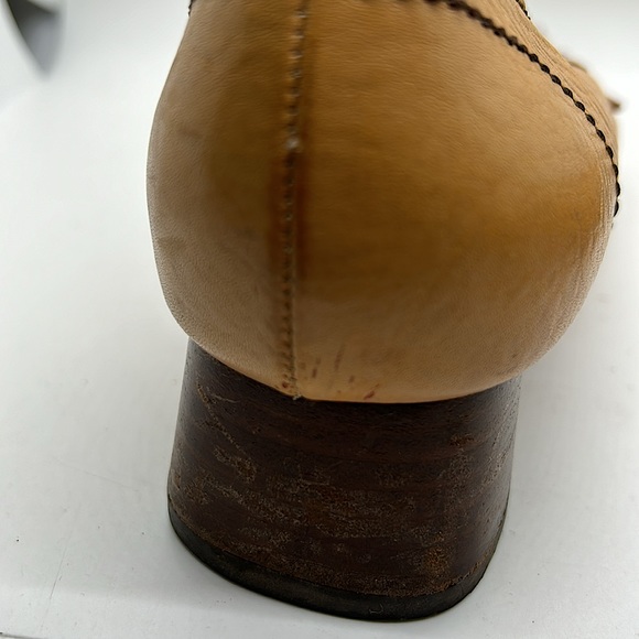 Prada Authenticated Vintage Tan Block Heel Loafer Shoes **Sz 39/US Size 9**🌸🌸 - Picture 12 of 13